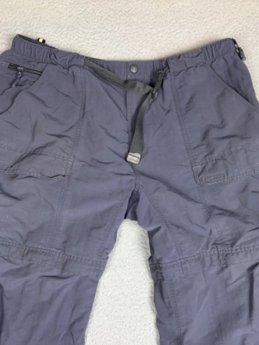 The North Face Convertable Pants Men 2XL Gray Cargo Outdoor Hiking Belted Shorts